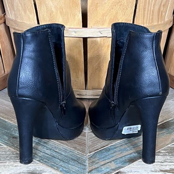 Aldo Gillum Black Leather Zip-Up Heeled Platform Ankle Boots Booties Womens 6.5 - Picture 9 of 13
